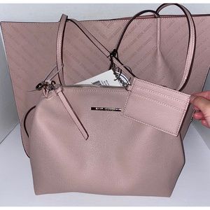 Pink Tote with Cross Body/Cardholder-Steve Madden